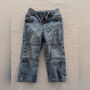 Genuine Kids from OshKosh Jeans 18M  Blue Patched Buttons Snap Pockets Rivets